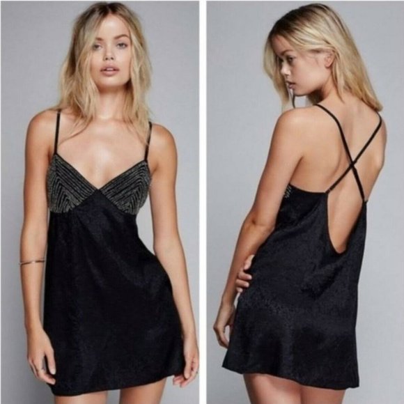 FREE PEOPLE Intimately Galaxy Chemise Slip Mini Dress NWT - Picture 2 of 16